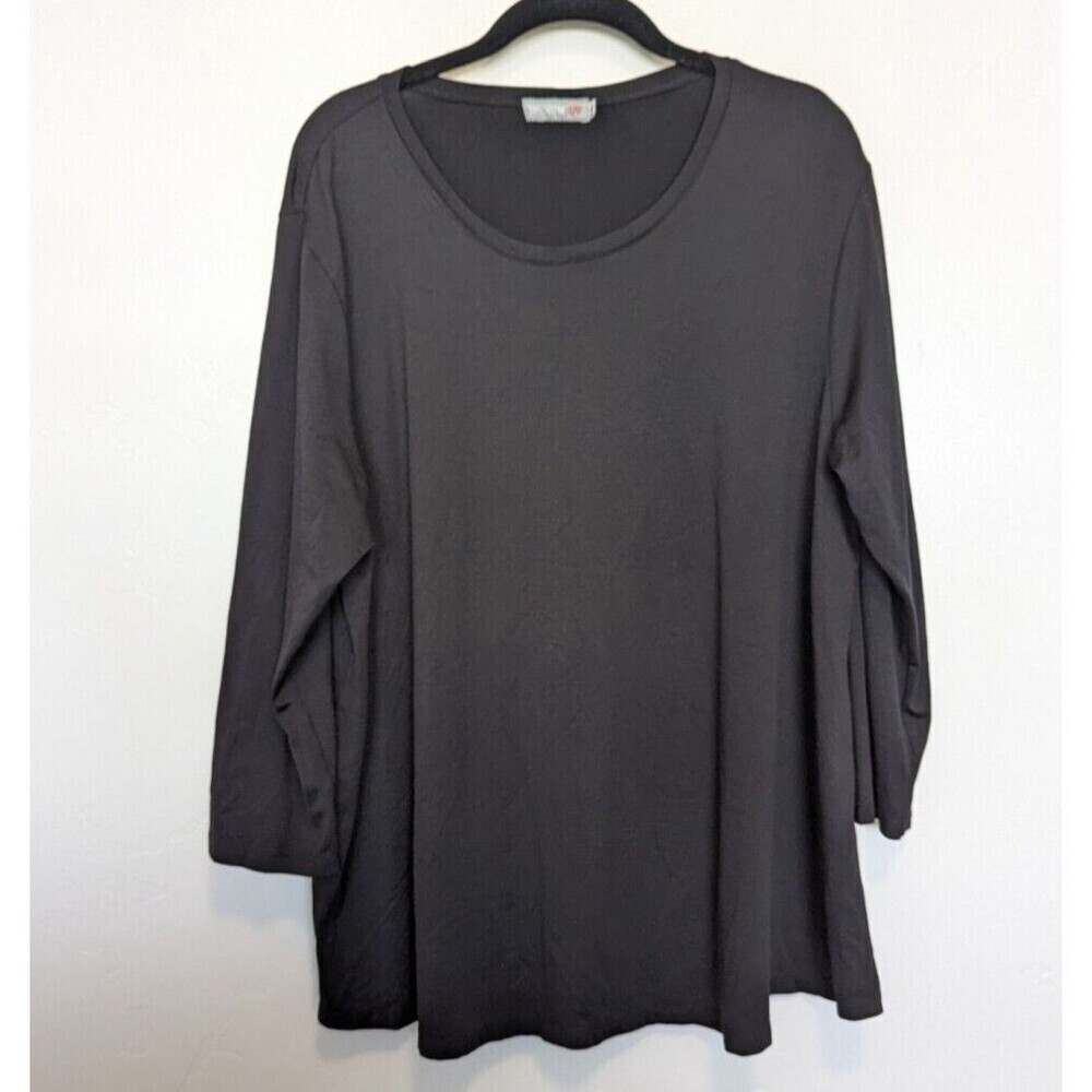 Iridium Top Womens Size L Black Long Sleeve Tee Soft Comfort Stretch Minimalist
